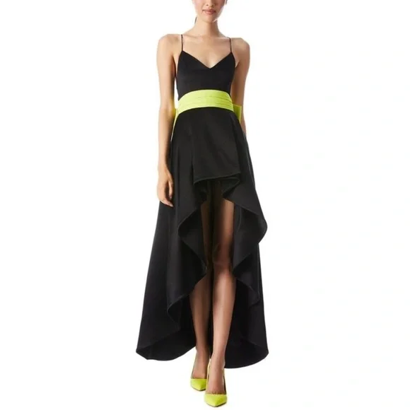NWOT Alice Olivia Joss bow high low black gown size 12 - Picture 2 of 9